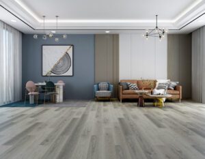 A closeup look of a room with wooden flooring