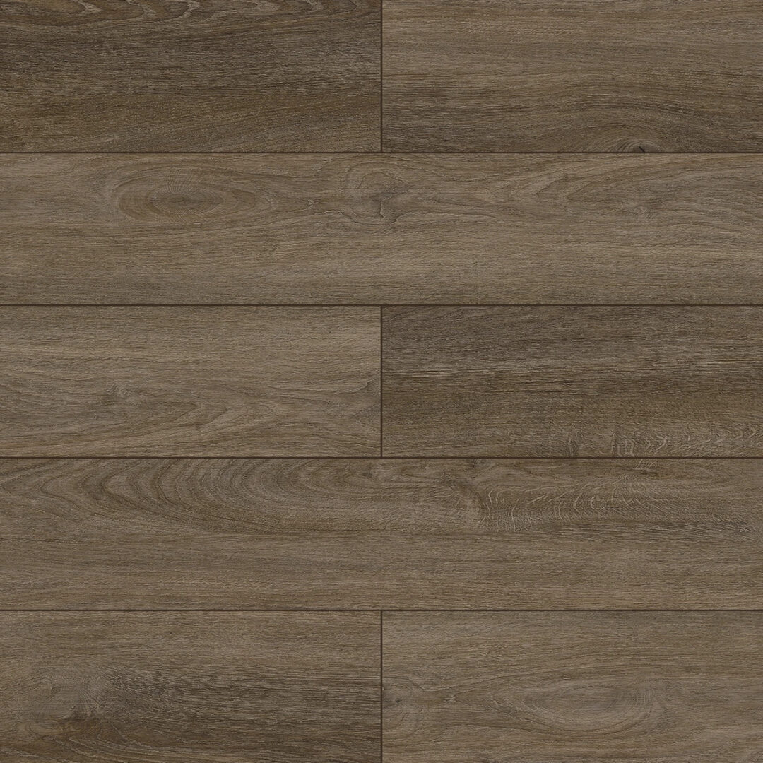 Closeup of a light taupe wood floor paneling with wooden grooves and texture
